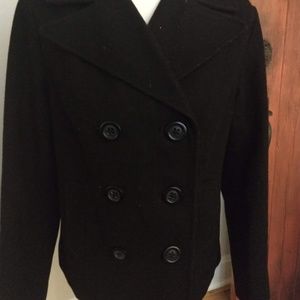 Old Navy Dark Navy Blue Wool Pea Coat